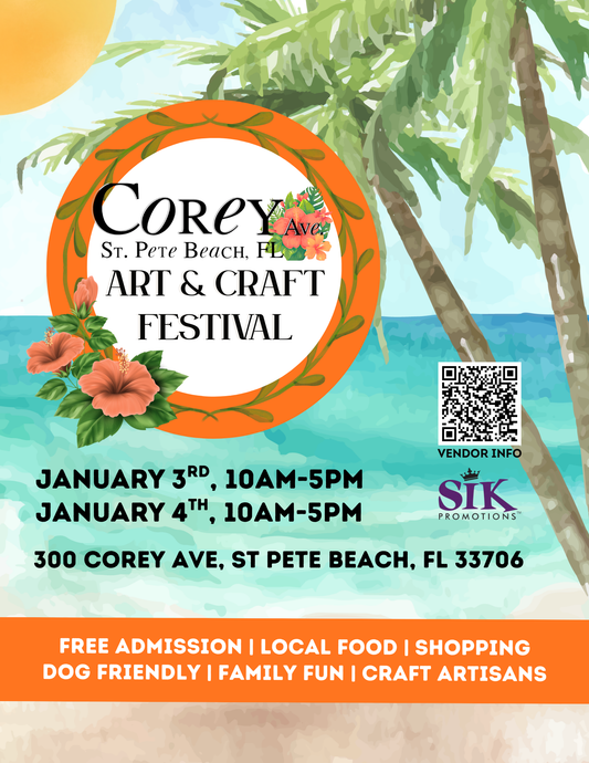 Just Say’n Promos Is Headed to the Corey Area Art & Craft Festival | St. Pete Beach, FL | January 3–4, 2026