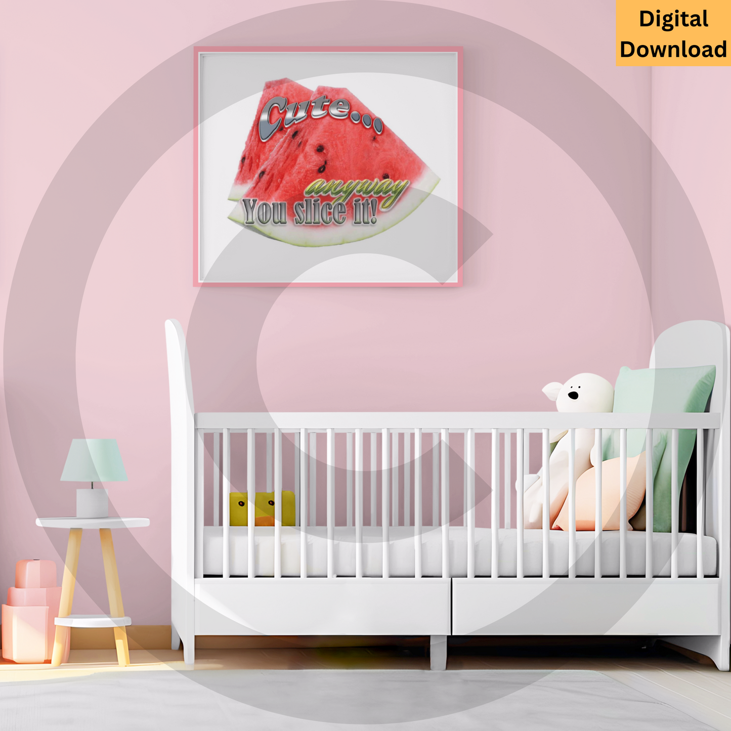Cute watermelon pun digital wall art printable
Kawaii fruit illustration with playful typography instant download
Cute... Anyway You Slice It! watermelon pun digital wall art printable
Playful fruit-themed nursery decor instant download
www.justsaynpromos.com