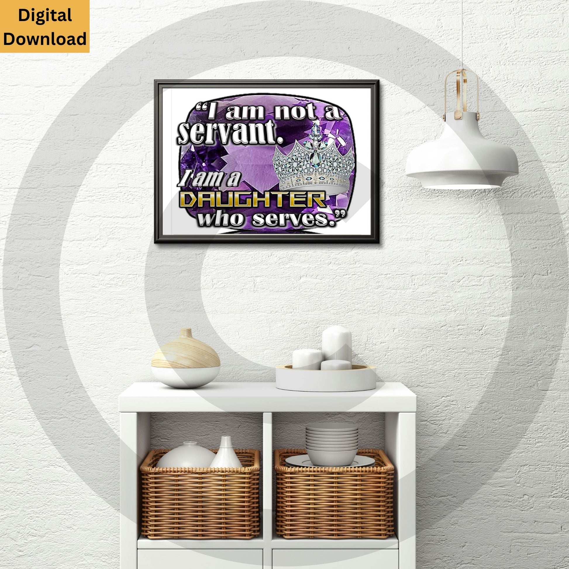 I Am Not A Servant. I Am A Daughter Who Serves. Christian identity digital wall art download

Inspirational faith-based printable decor for women

www.justsaynpromos.com