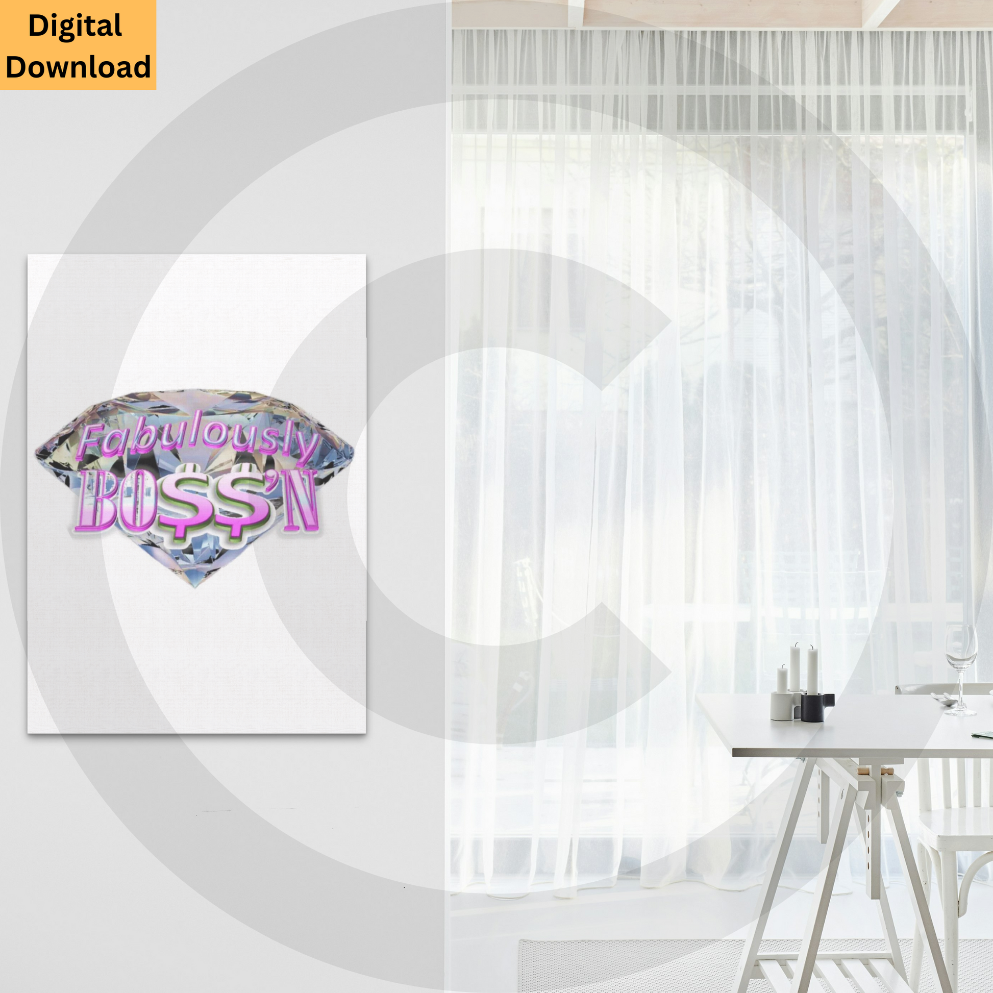 Boss'n Digital Wall Art Set of 2 www.justsaynpromos.com