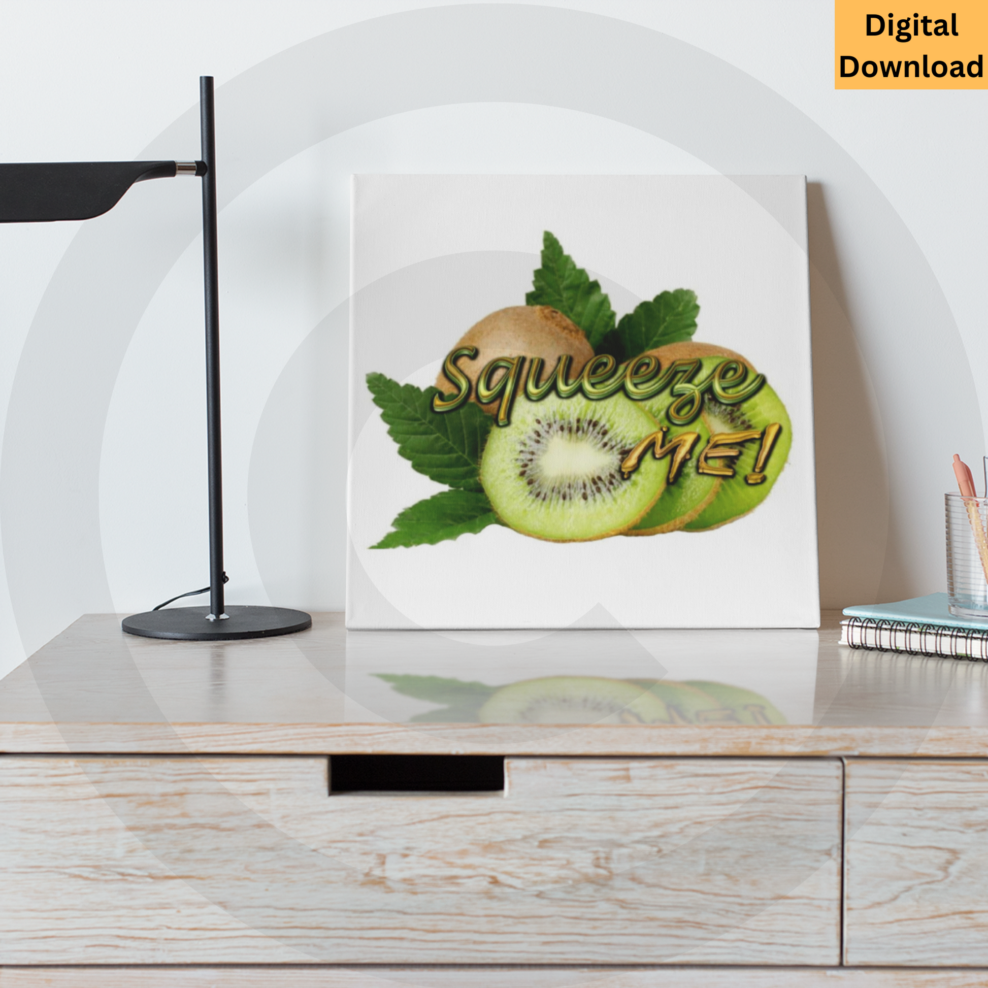Squeeze Me! kiwi pun digital wall art printable
Cute kiwi fruit illustration with playful typography instant download
Cute fruit-themed nursery decor instant download
www.justsaynpromos.com