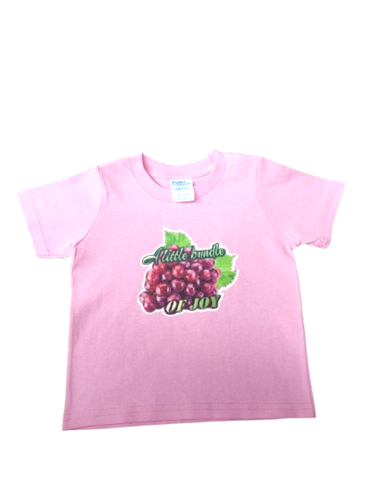 A Little Bundle of Joy pink toddler tee glitter grapes hand pressed  
Bundle of joy toddler shirt pink grape graphic 18 months
www.justsaynpromos.com