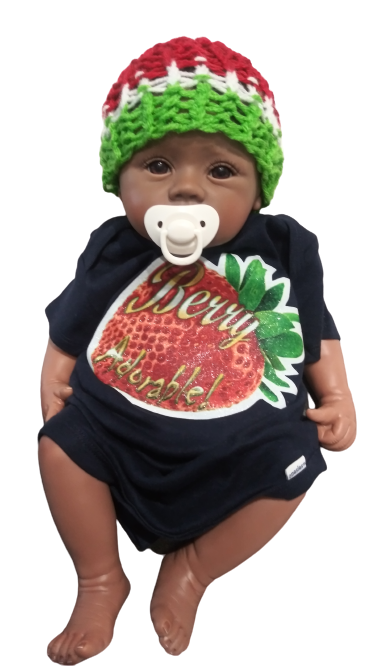 Berry Adorable navy blue baby bodysuit glitter strawberry hand pressed
Fruit-themed navy baby romper 18 month berry cute gift outfit

www.justsaynpromos.com