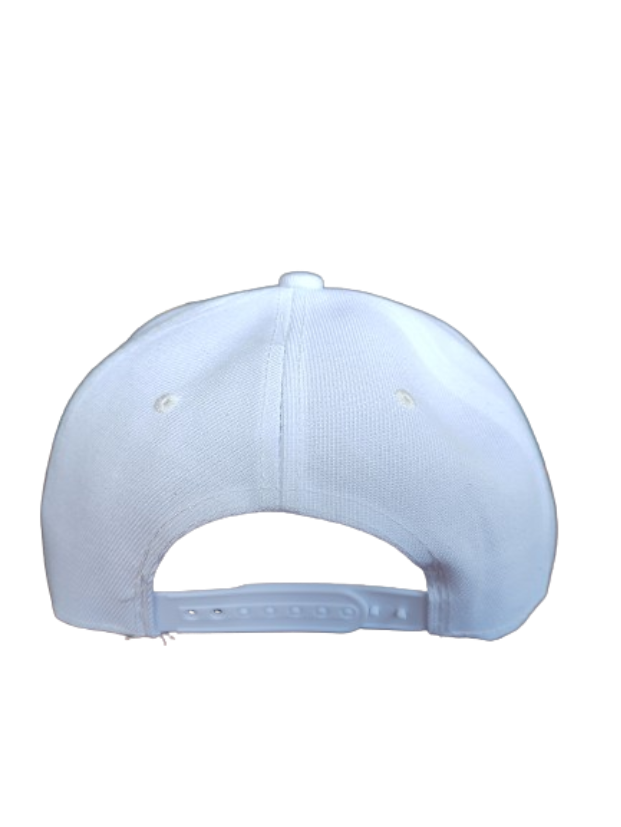 Aint 'no' Quitting White Frame 6 Panel Snapback Flat Bill Hat White www.justsaynpromos.com