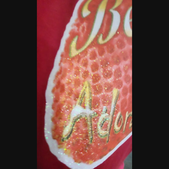 Berry Adorable! Glitter Tee with Strawberry Graphic – Retro Feel-Good Unisex T-Shirt in White or Red, Sizes M–4XL, Hand Pressed by Just Say’n Promos – Cute Fruit-Inspired Sparkly Apparel. Video
www.justsaynpromos.com