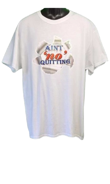 Ain’t ‘No’ Quitting Glitter Tee – Motivational Retro Unisex Graphic T-Shirt in Black or White, Sizes M–4XL, Hand Pressed by Just Say’n Promos – Bold Sparkly Apparel for Him or Her with Never-Give-Up Attitude
www.justsaynpromos.com