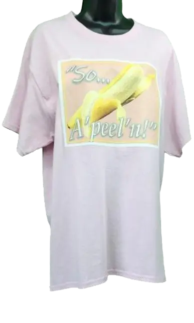 So... A'peel'n! 🍌 Adult Unisex Graphic Tee - Large - Light Pink www.justsaynpromos.com