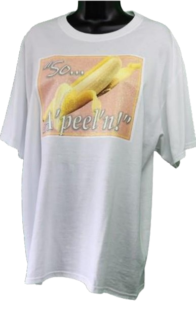 So... A'peel'n! 🍌 Adult Unisex Graphic Tee - Large & XL - White www.justsaynpromos.com