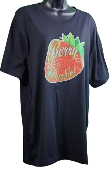Berry Adorable! 🍓Adult Unisex Graphic Tee - XL - Black www.justsaynpromos.com