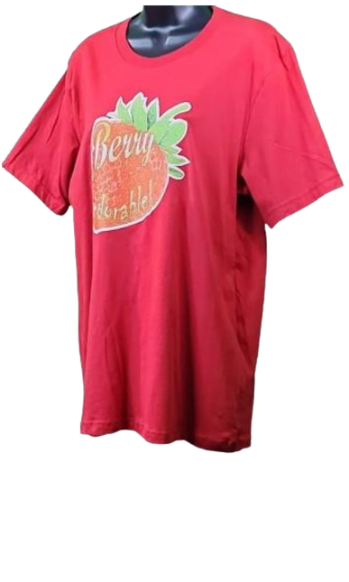 Berry Adorable!🍓Adult Unisex Graphic Tee - Large - Red www.justsaynpromos.com