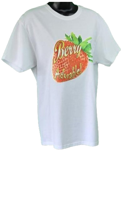 Berry Adorable! 🍓Adult Unisex Graphic Tee - Medium - White www.justsaynpromos.com