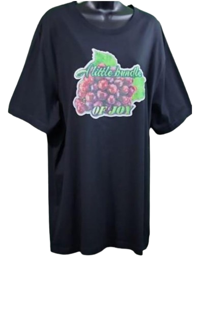 A Little Bundle of Joy🍇Adult Unisex Graphic Tee - 2XL - Black www.justsaynpromos.com