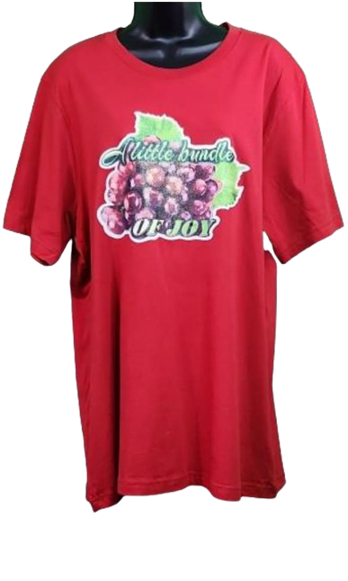 A Little Bundle of Joy! Glitter Tee with Red Grapes Graphic – Retro Feel-Good Unisex T-Shirt in Red, White, or Black, Sizes M–4XL, Hand Pressed by Just Say’n Promos – Fun Fruit-Inspired Sparkly Apparel
www.justsaynpromos.com