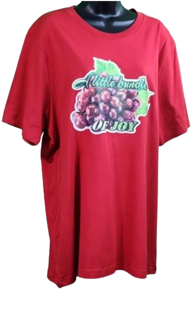 A Little Bundle of Joy🍇Adult Unisex Graphic Tee - XL - Red www.justsaynpromos.com