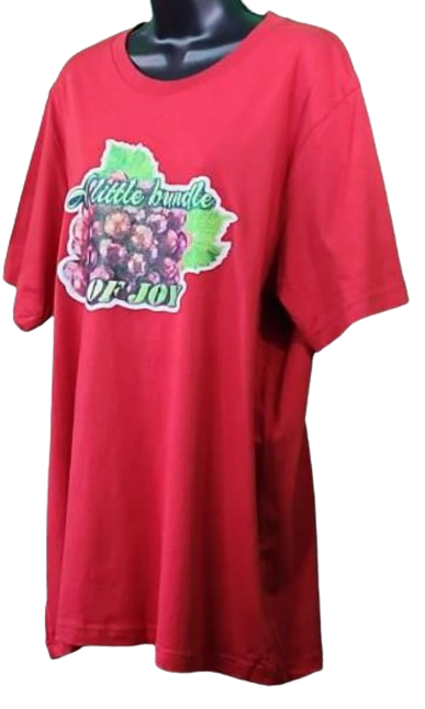 A Little Bundle of Joy🍇Adult Unisex Graphic Tee - XL - Red www.justsaynpromos.com