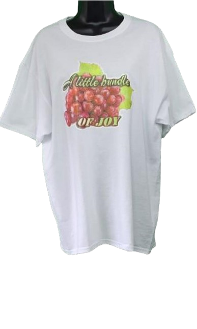 A Little Bundle of Joy! Glitter Tee with Red Grapes Graphic – Retro Feel-Good Unisex T-Shirt in Red, White, or Black, Sizes M–4XL, Hand Pressed by Just Say’n Promos – Fun Fruit-Inspired Sparkly Apparel
www.justsaynpromos.com