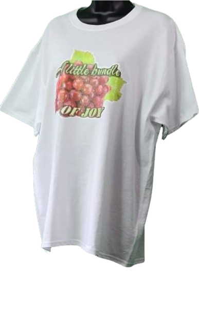 A Little Bundle of Joy 🍇Adult Unisex Graphic Tee - Large or XL - White www.justsaynpromos.com