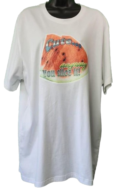 Cute... Any Way You Slice It! 🍉 Adult Unisex Graphic Tee - 2XL - White www.justsaynpromos.com