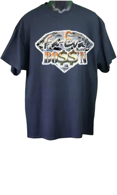 Fa-Eva Boss’n Glitter Tee for Him with Diamond and Money Sign Graphics – Retro Unisex Graphic Shirt in Black or White, Sizes M–4XL, Hand Pressed by Just Say’n Promos – Bold Sparkle Apparel for Confident Style
www.justsaynpromos.com
