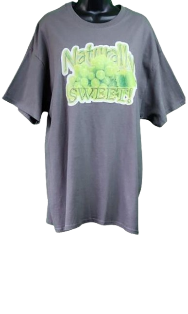 Naturally Sweet!🍇Green Grapes Adult Unisex Graphic Tee - XL - Dark Grey www.justsaynpromos.com