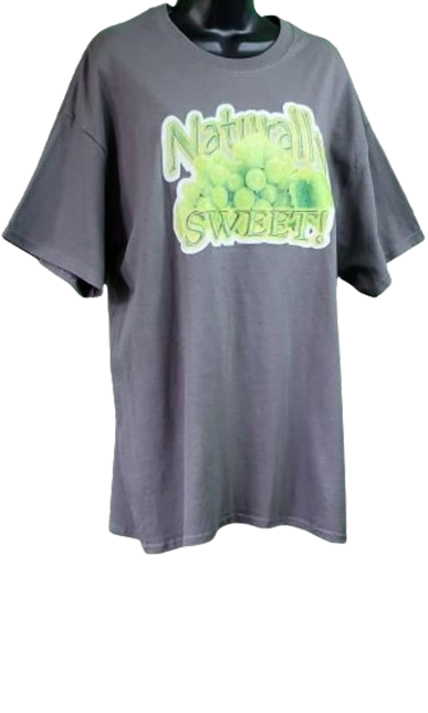 Naturally Sweet!🍇Green Grapes Adult Unisex Graphic Tee - XL - Dark Grey www.justsaynpromos.com