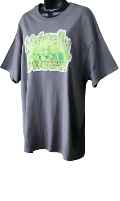Naturally Sweet!🍇Green Grapes Adult Unisex Graphic Tee - XL - Dark Grey www.justsaynpromos.com