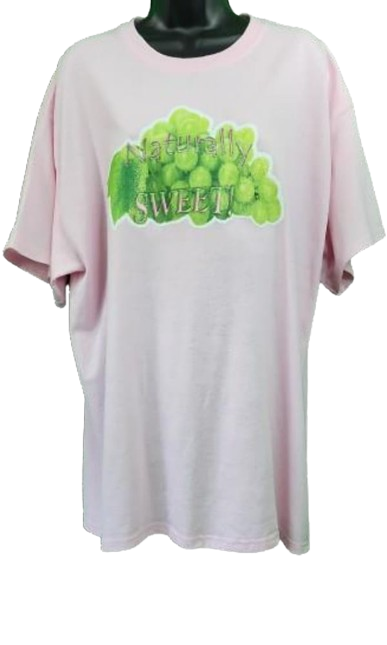 Naturally Sweet! 🍇Green Grapes Adult Unisex Graphic Tee - XL - Pink www.justsaynpromos.com