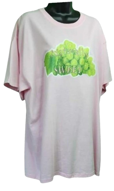 Naturally Sweet! 🍇Green Grapes Adult Unisex Graphic Tee - XL - Pink www.justsaynpromos.com