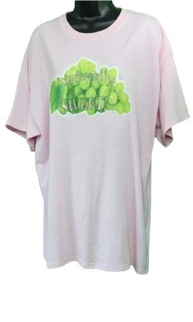 Naturally Sweet! 🍇Green Grapes Adult Unisex Graphic Tee - XL - Pink www.justsaynpromos.com