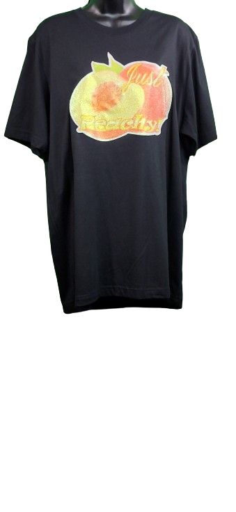 Just Peachy! Glitter Tee with Peach Graphic – Retro Feel-Good Unisex T-Shirt in White or Black, Sizes M–4XL, Hand Pressed by Just Say’n Promos – Uplifting Fruit-Inspired Apparel with Sparkle
www.justsaynpromos.com