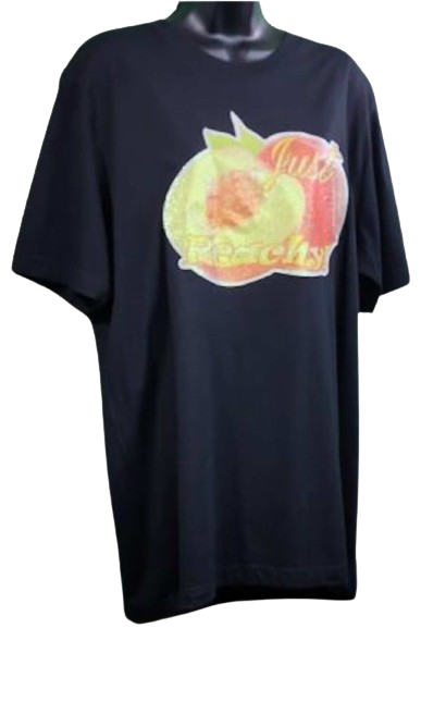 Just Peachy! 🍑 Adult Unisex Graphic Tee - XL - Black www.justsaynpromos.com
