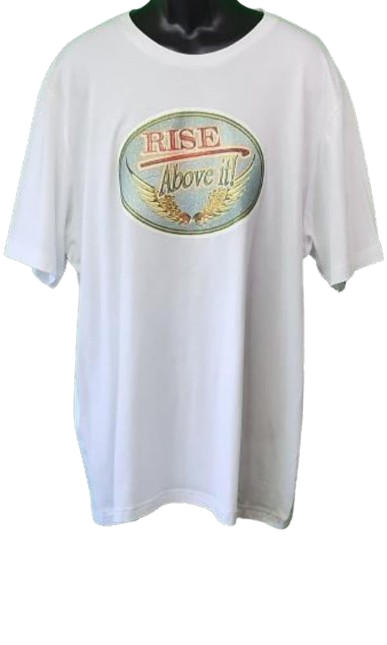 Rise Above It! 🦅(Circle) Adult Unisex Graphic Tee - 3XL - White www.justsaynpromos.com