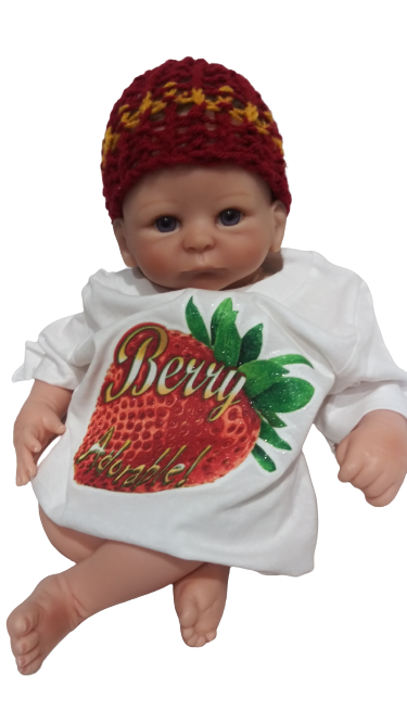 Berry Adorable white toddler tee glitter strawberry hand pressed  
Fruit themed baby tee white for 12 month old
www.justsaynpromos.com