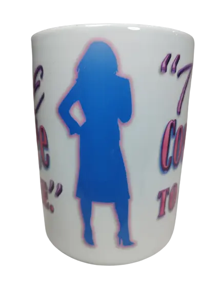 A white 15oz courage mug, prominently displaying the vibrant pink and purple text "THE COURAGE TO BE ME". This motivational mug for her serves as an excellent inspirational mug for women, promoting women empowerment and self-acceptance.
www.justsaynpromos.com