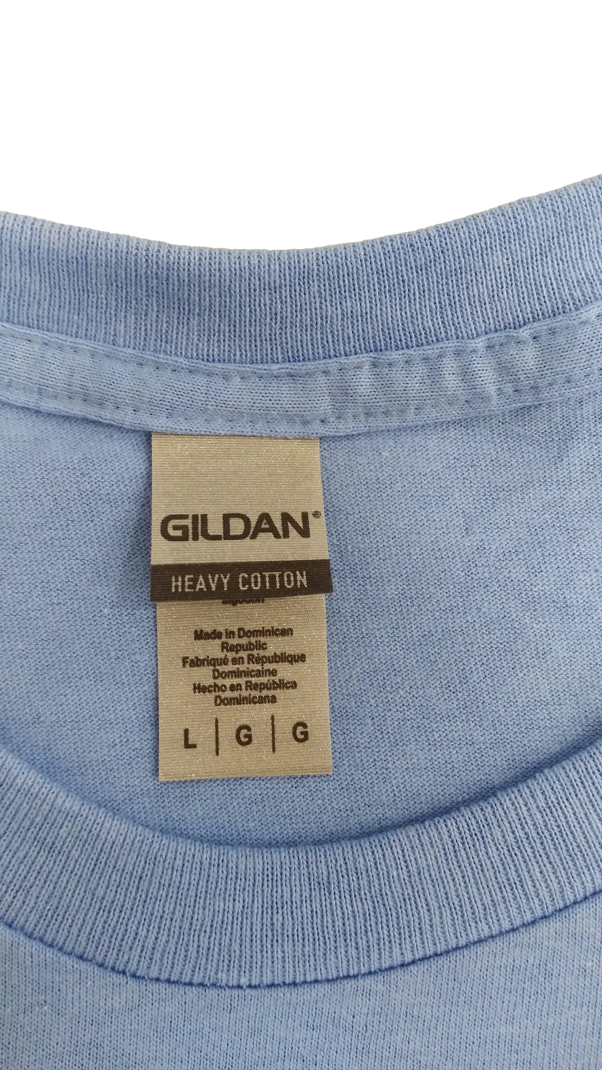 Push Through ✝️ Adult Unisex Graphic Tee - Large - Light Blue www.justsaynpromos.com